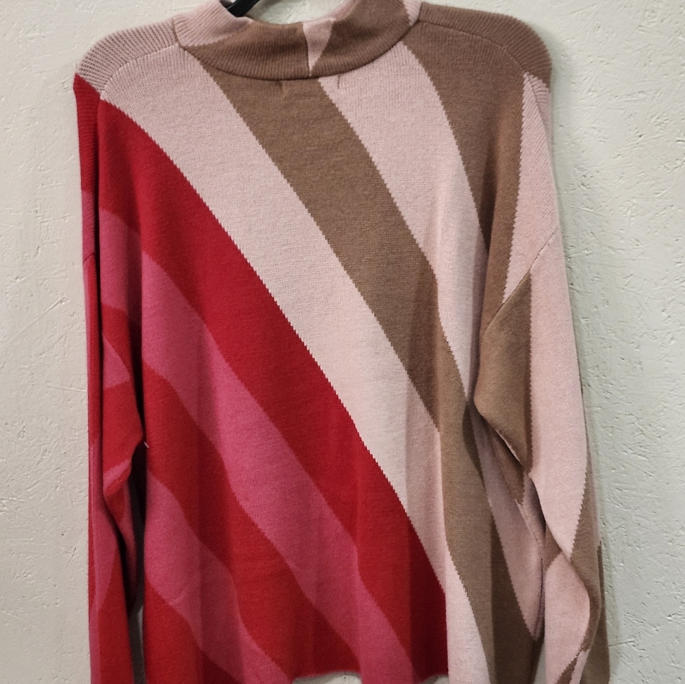 Liz Claiborne Color Block Crew Neck Sweater New XXL